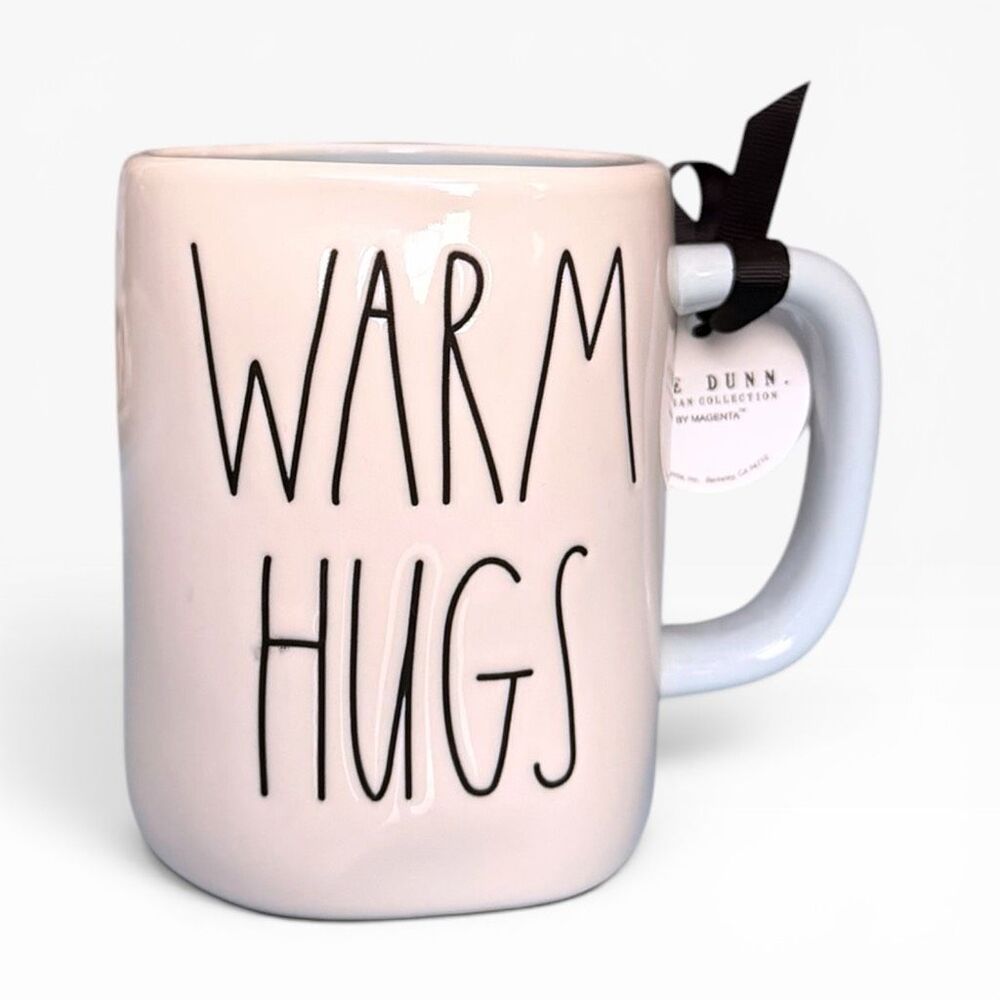 RAE DUNN Disney Frozen "Warm Hugs" Double Sided Olaf Cream Light Blue Mug New